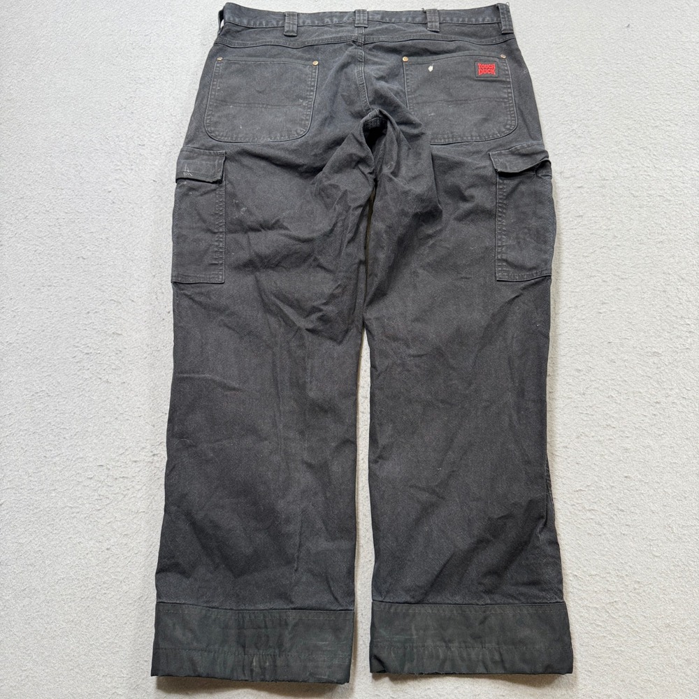 Tough Duck Cargo Pants Men's 38x30 Black Faded Canvas Relaxed Fit Utility Rugged - Picture 2 of 9